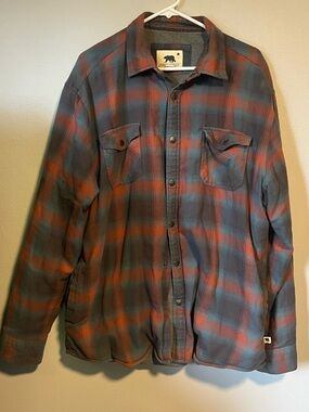 Men's Casual Plaid Button-Down Shirt Jacket